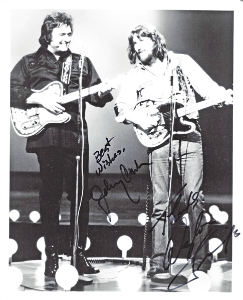 Johnny Cash & Waylon Jennings Dual-Signed 8" x 10" Photograph (Beckett/BAS Guaranteed)