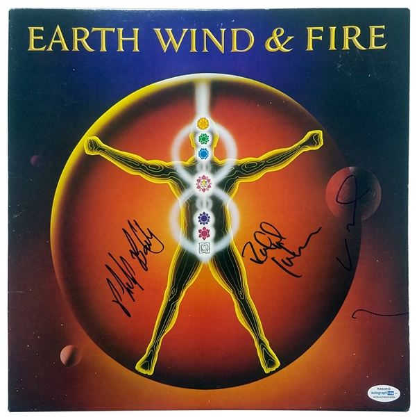 Earth, Wind & Fire Signed "Powerlight" Album Cover (ACOA)