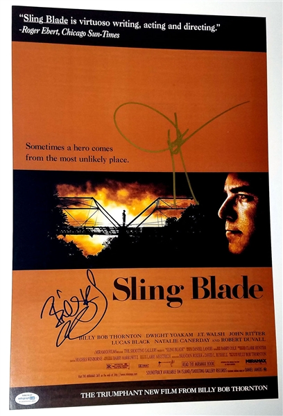 Billy Bob Thornton & Dwight Yoakam Dual-Signed 12" x 18" "Sling Blade" Movie Poster (ACOA)