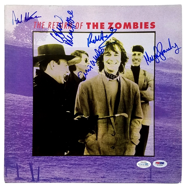 The Zombies Group Signed "The Return of the Zombies" Album Cover w/ 5 Signatures (ACOA)