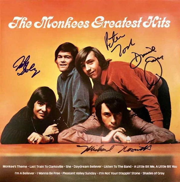 The Monkees Group Signed "Greatest Hits" Album w/ 4 Signatures! (Beckett/BAS Guaranteed)