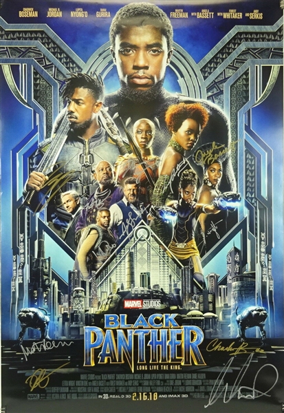 "Black Panther" Cast Signed Full Sized Movie Poster (9 Signatures)(Beckett/BAS Guaranteed)