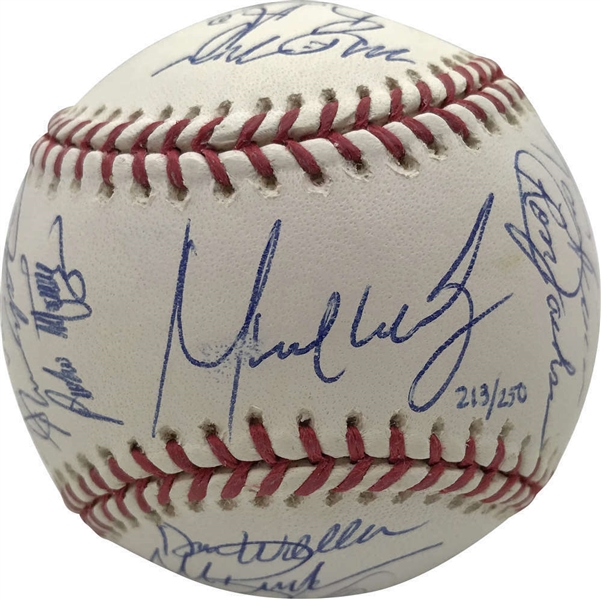 2004 World Series Champion Boston Red Sox Signed Baseball w/ Rare Ortiz & Pedro Pairing! (MLB & Steiner)
