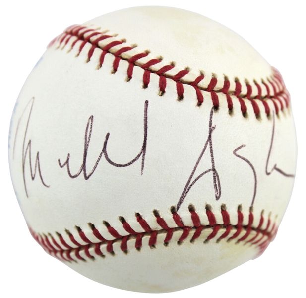 Michael Douglas Signed OAL Baseball (Beckett/BAS)