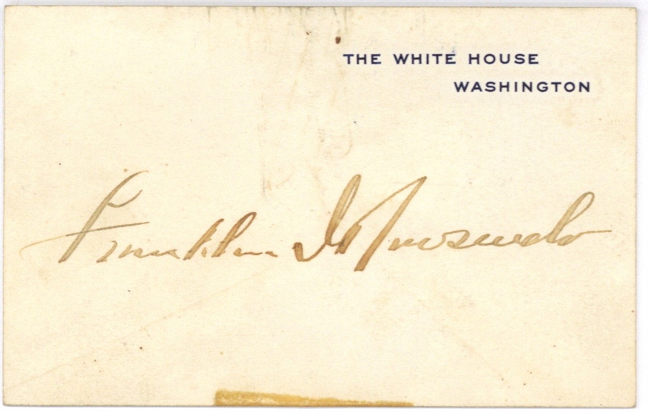 President Franklin D. Roosevelt Signed White House Card (BAS/Beckett)