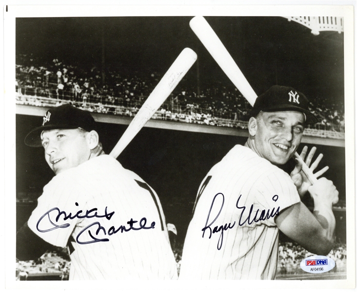 Mickey Mantle & Roger Maris Dual-Signed 8" x 10" B&W Photograph (PSA/DNA)