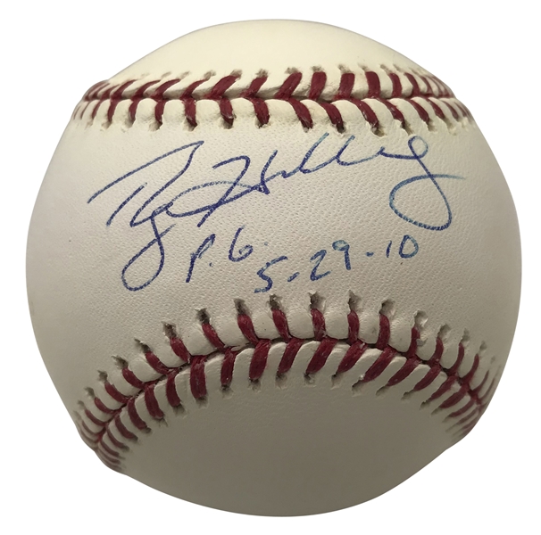 Roy Halladay Signed & Inscribed "P.G. 5-29-10" OML Baseball (Beckett/BAS Guaranteed)