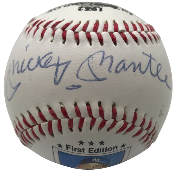 Mickey Mantle Near-Mint Signed Composite Baseball (Upper Deck & JSA)