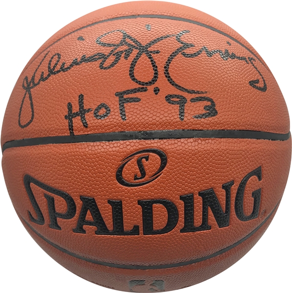 Julius Erving Near-Mint Signed & Inscribed NBA Basketball (Tristar)