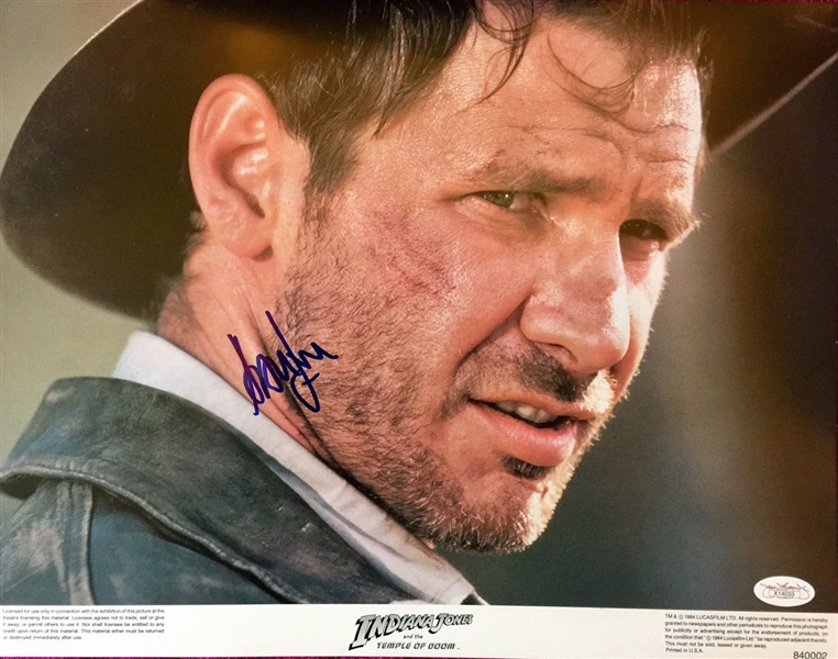 Harrison Ford Desirable Signed Original 11" x 14" Color Lobby Card for "Indiana Jones and The Temple of Doom" (JSA)