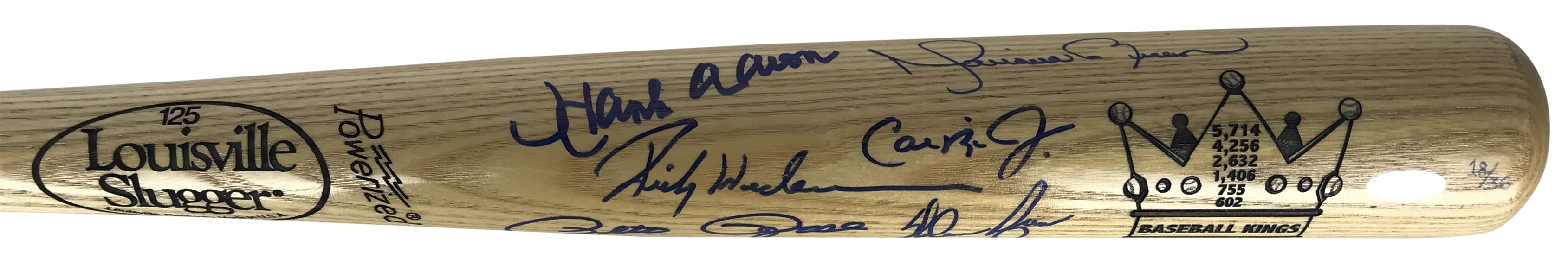 Kings of Baseball Multi-Signed Baseball Bat w/ Aaron, Rivera, Ryan & Others! (Steiner Sports)