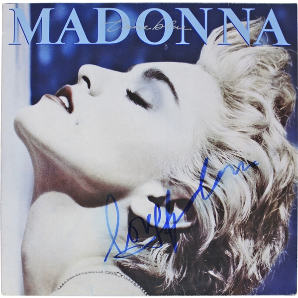 Madonna Rare Signed "True Blue" Record Album Cover (Beckett/BAS)