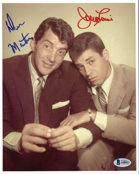 Dean Martin & Jerry Lewis Signed 8" x 10" Color Photo (Beckett/BAS)