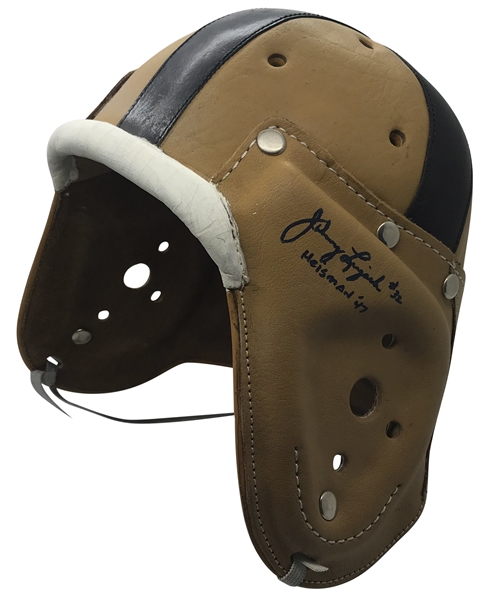 Johnny Lujack Signed Full Size Vintage Style Leather Helmet (Beckett/BAS)