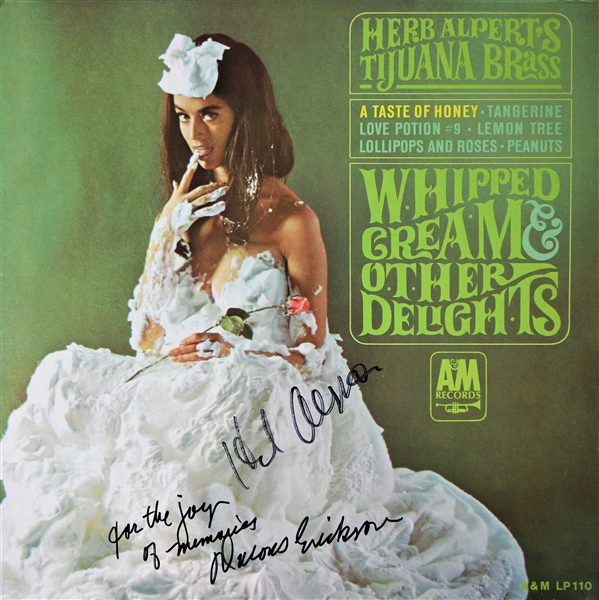 Herb Alpert & Model Delores Erickson Signed "Whipped Cream" Album (Beckett/BAS Guaranteed)