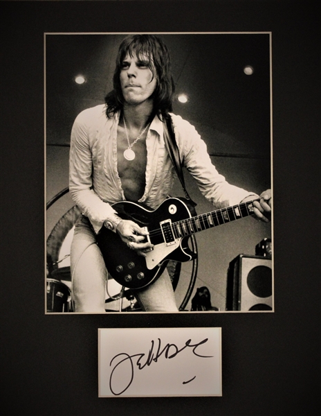 Jeff Beck Signed Index Card in Matted Display (Beckett/BAS Guaranteed)