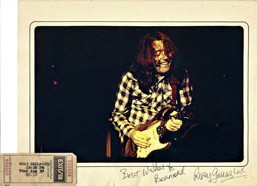 Rory Gallagher Signed 8.5" x 11" Program Photograph (Beckett/BAS Guaranteed)