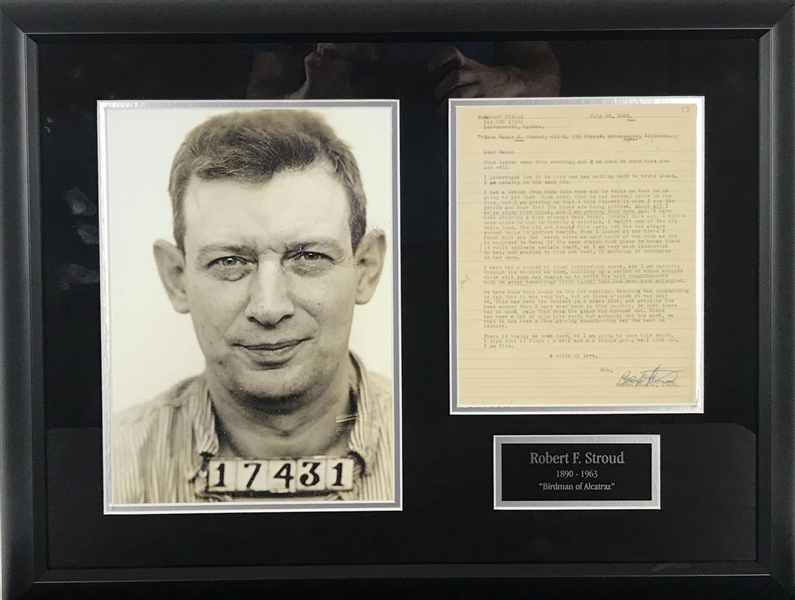 Robert Stroud "The Birdman of Alcatraz" Signed 1942 Typed Prison Letter Display (Beckett/BAS)