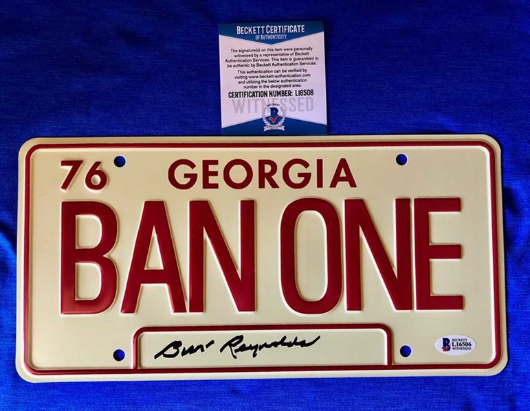 Burt Reynolds Signed Smokey and the Bandit License Plate (BAS/Beckett COA)