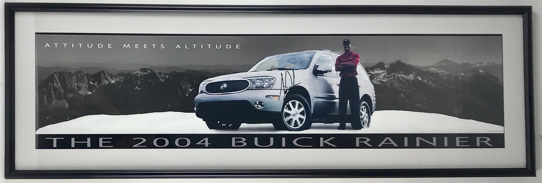 Tiger Woods Signed 11" x 44" Buick Promotional Poster in Framed Display (JSA Guaranteed)