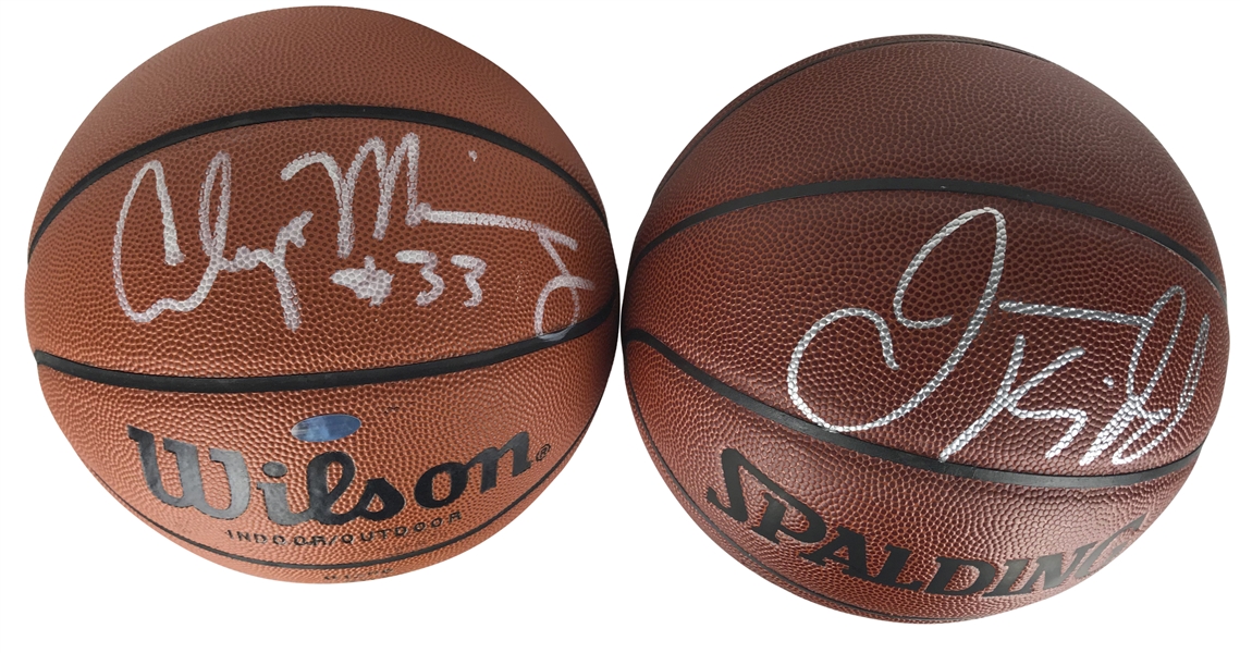 90s Stars Lot of Two (2) Signed Basketballs w/ Jason Kidd & Alonzo Mourning! (Steiner Sports)
