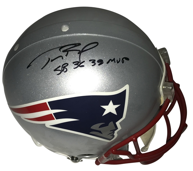 Tom Brady Signed & MVP Inscribed PROLINE Patriots Helmet (TRISTAR)