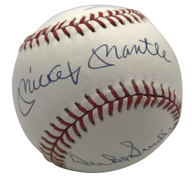 Mickey Mantle, Willie Mays & Duke Snider OAL Signed Baseball (Beckett/BAS Guaranteed)