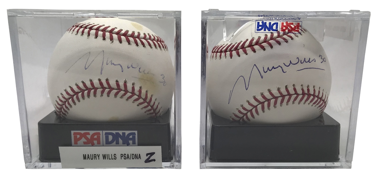 Maury Willis Lot of Five (5) Signed OML Baseballs (Beckett/BAS Guaranteed)