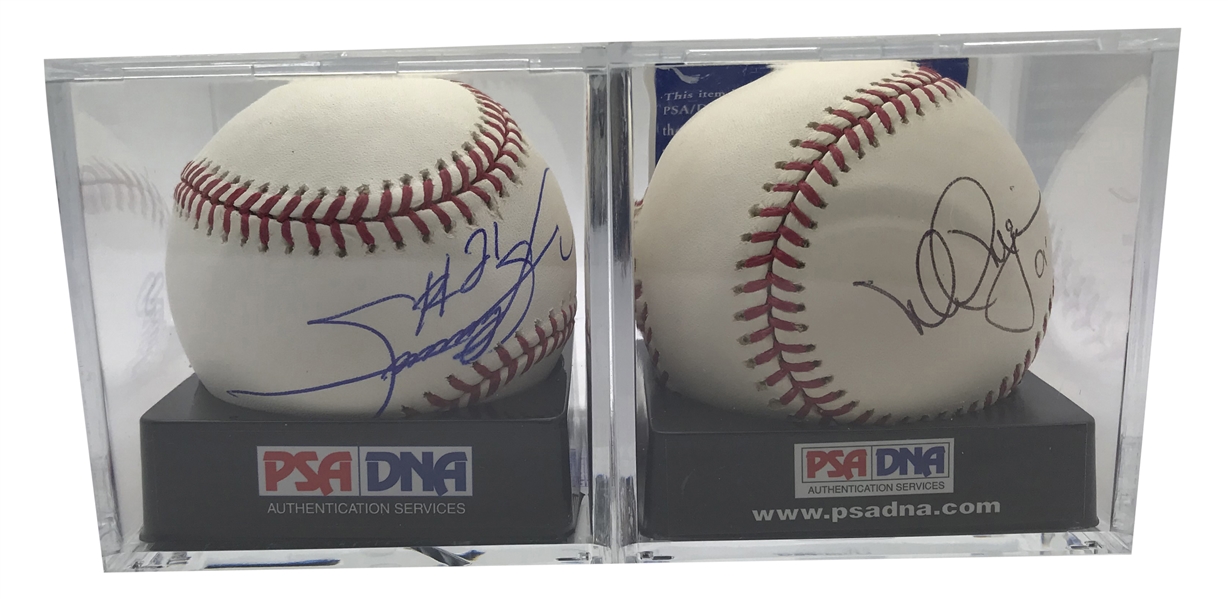 1998 Home Run Race: Sammy Sosa & Mark McGwire Lot of Two Signed Baseballs (PSA/DNA)