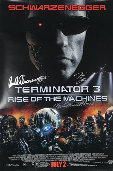 Terminator 3: Arnold Schwarzenegger, Kristanna Loken and Nick Stahl Signed 24" x 32" Movie Poster (Beckett/BAS)