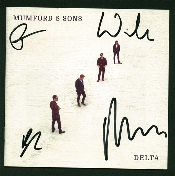 Mumford & Sons Group Signed "Delta" CD Cover (JSA)