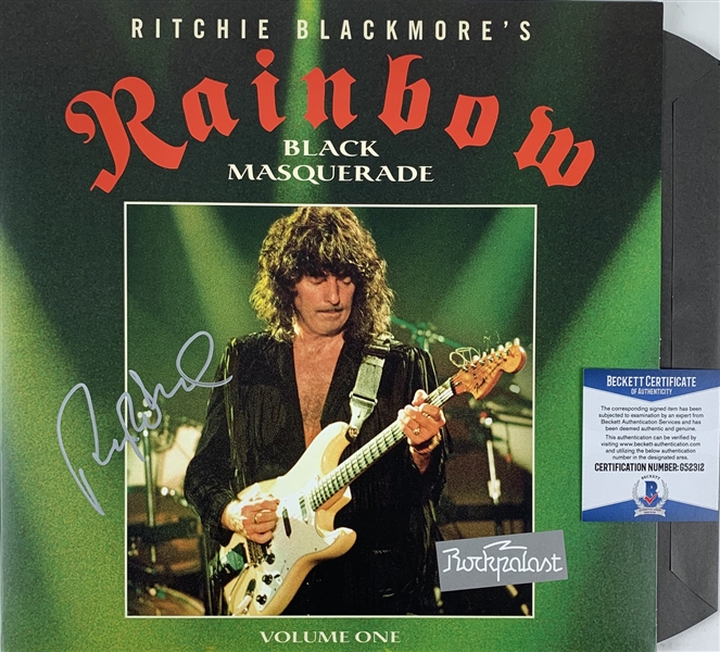 Rainbow: Richie Blackmore Signed "Black Masquerade" Record Album (Beckett/BAS COA)