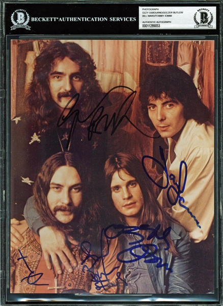 Black Sabbath Group Signed 8" x 10" Color Photograph (Beckett/BAS Encapsulated))