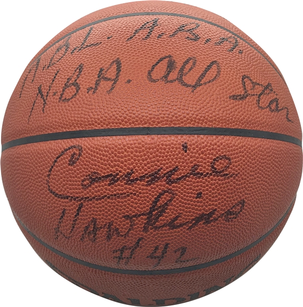 Connie Hawkins Rare Signed & Inscribed "ABA - ABA - NBA All Star" NBA Basketball (JSA)