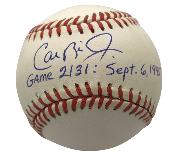 Cal Ripken Jr. Lot of Two (2) Signed & Inscribed Consecutive Game Record OAL Baseballs (Beckett/BAS)