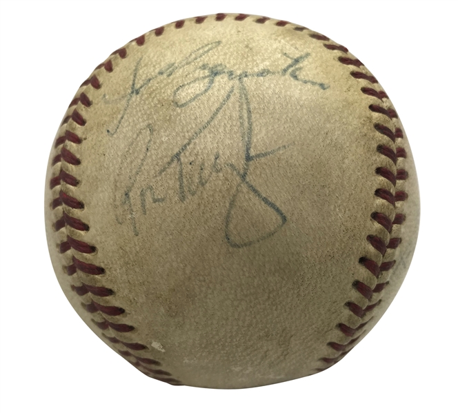 1969 Mets Multi-Signed OAL Baseball Attributed To Clendenon Home Run w/ Berra, Pignatano & Others! (Beckett/BAS)
