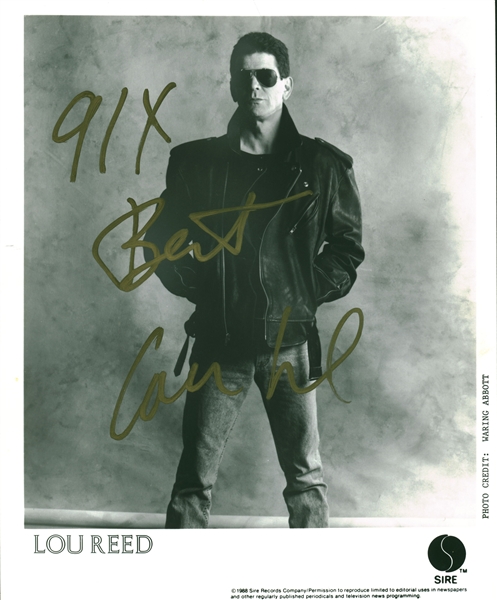 Lou Reed Signed 8" x 10" SIRE Promotional Photograph (Beckett/BAS Guaranteed)