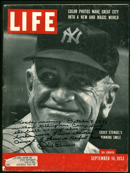 Don Larsen Signed & Inscribed 1953 Life Magazine (Beckett/BAS)