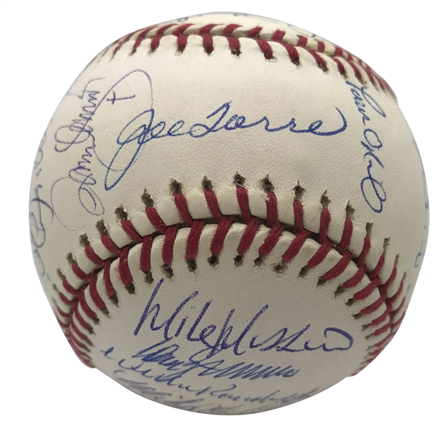 2001 NY Yankees Team Signed World Series Baseball w/ Torre, Jeter & Others! (Beckett/BAS & JSA)