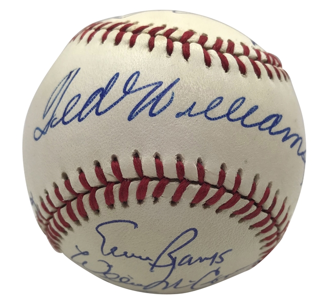 500 Home Run Club Impressive Signed OAL Baseball w/ Mantle & Williams! (JSA)
