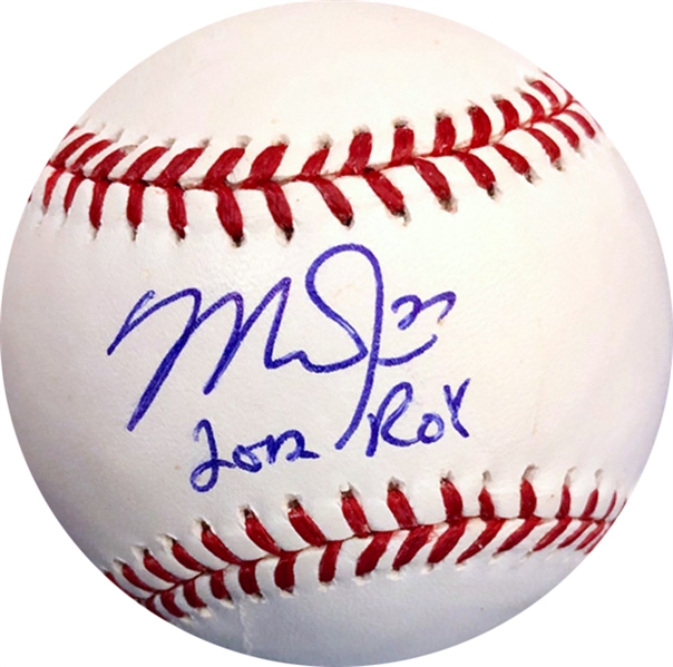 Mike Trout Signed OML Baseball with "2012 ROY" Inscription (MLB Hologram)