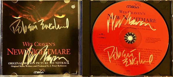 Wes Craven & Robert Englund Double Signed "New Nightmare" Soundtrack CD Booklet & CD Disc (Beckett/BAS COAs)