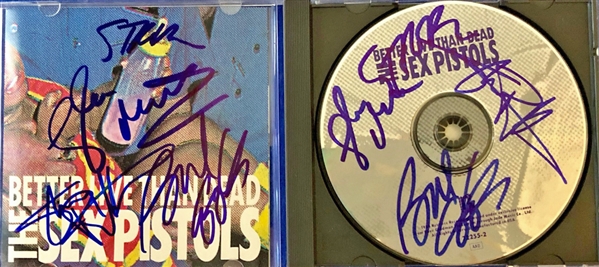 The Sex Pistols Group Double Signed "Better Live Than Dead" CD Booklet & CD Disc (Beckett/BAS LOA)
