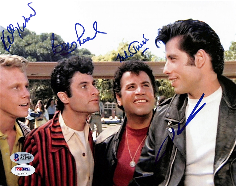 Grease Cast Multi-Signed Photograph w/ Travolta + 3 More Thunderbirds! (Beckett/BAS)