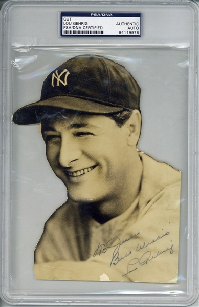 Lou Gehrig Boldly Signed New York Yankees 5" x 7.5" Photograph (PSA/DNA Encapsulated)