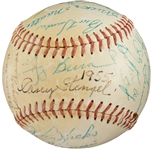 1955 New York Yankees Team Signed OAL Baseball w/ Rare Stengel/Berra Sweet Spot! (PSA/DNA)