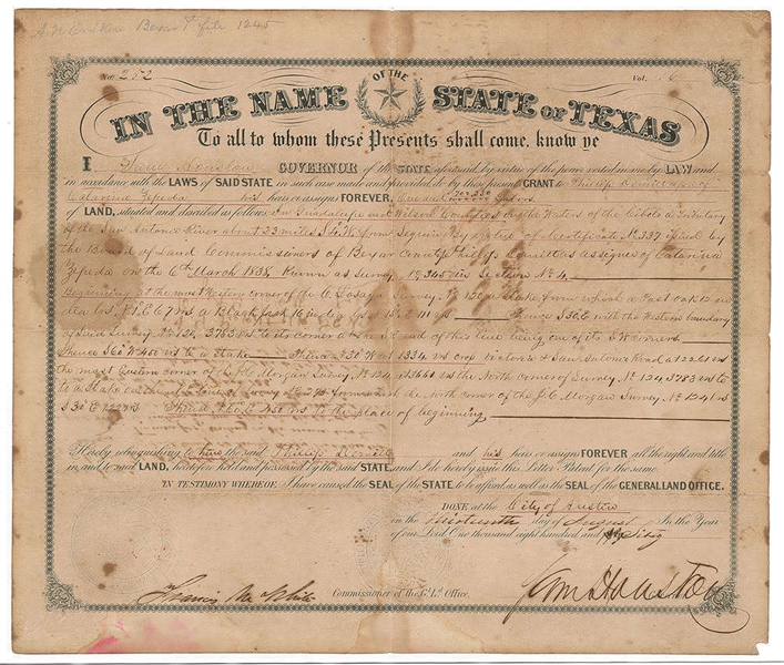 Sam Houston Signed 1860 State of Texas Document (Beckett/BAS)