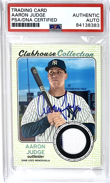 Aaron Judge Signed 2017 Topps Clubhouse Collection Relic Rookie Card (PSA/DNA Encapsulated)