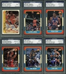 1986 Fleer Basketball Complete Signed Set - 144 Autographed Cards - All PSA/DNA Graded MINT 9 or GEM MINT 10!