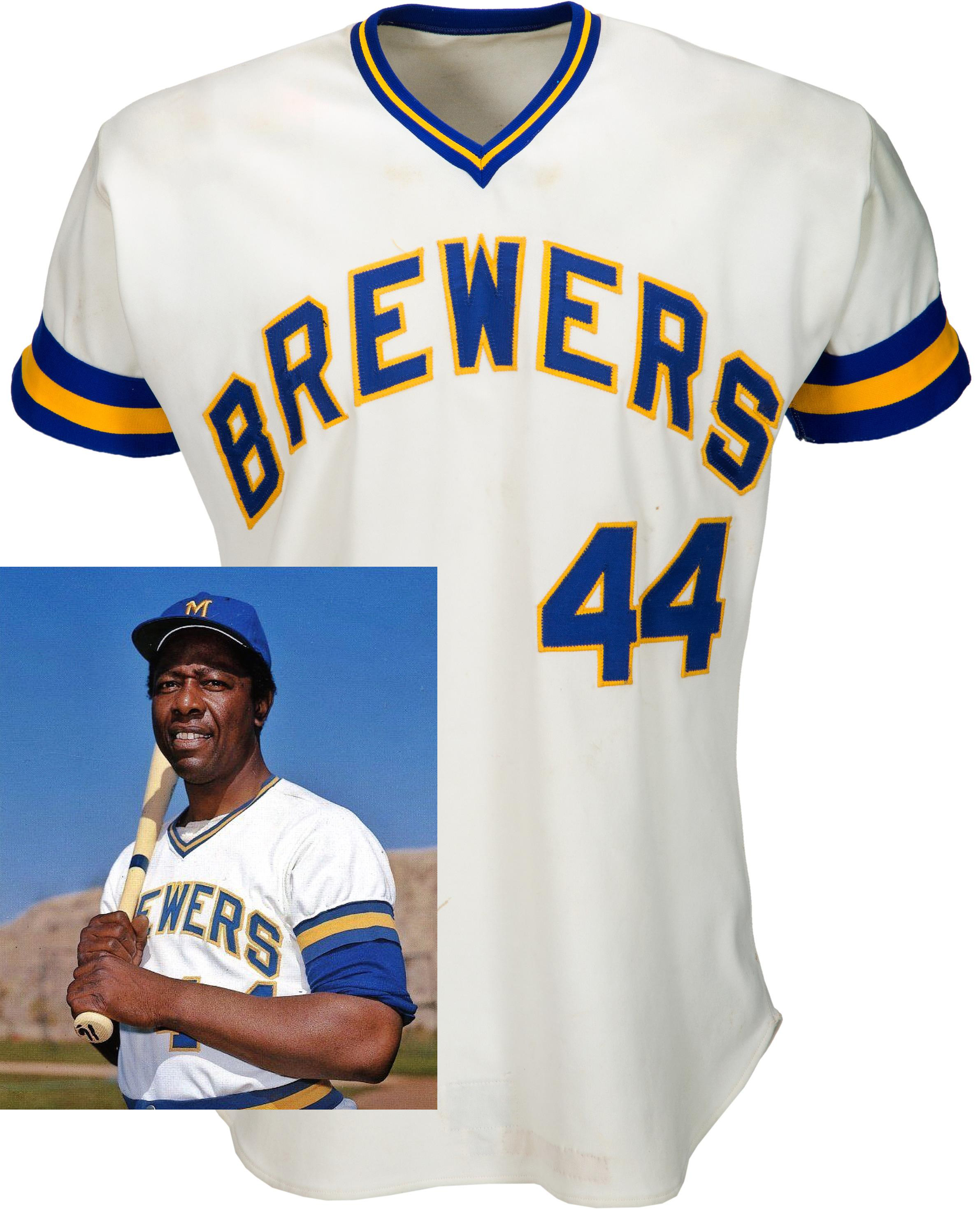 hank aaron milwaukee brewers jersey
